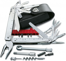 Мультитул Victorinox SwissTool X Plus в кожаном чехле
