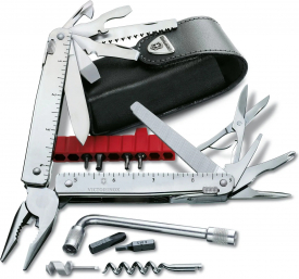 Мультитул Victorinox SwissTool X Plus в кожаном чехле