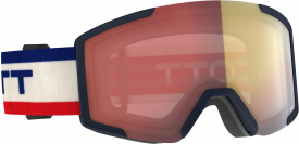 Маска Scott Shield Beige/Blue / Illuminator Red Chrome