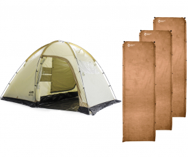 Комплект Tramp палатка Bell 3 v2 + 3 коврика Zelenoe More Comfort 9