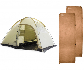 Комплект Tramp палатка Bell 3 v2 + 2 коврика Zelenoe More Comfort 9