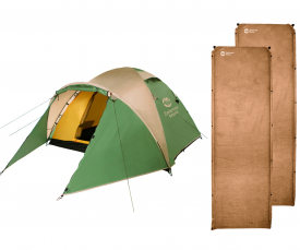 Комплект Zelenoe More палатка Kora 3 + 2 коврика Zelenoe More Comfort 7 Lite