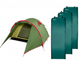 Комплект Tramp палатка Lite Camp 3 + 3 коврика Zelenoe More Real 5