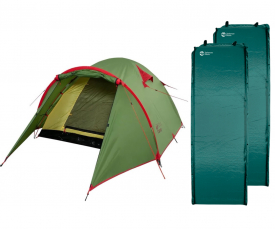 Комплект Tramp палатка Lite Camp 2 + 2 коврика Zelenoe More Real 5